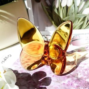 Orange Lucky Butterfly Crystal Figurine Collection Cut Glass Collectible OS New